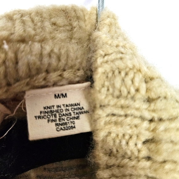 Anthropologie Sleeping On Snow Women's Tan Fair Isle Open Knit Wrap Cardigan M - Picture 5 of 9